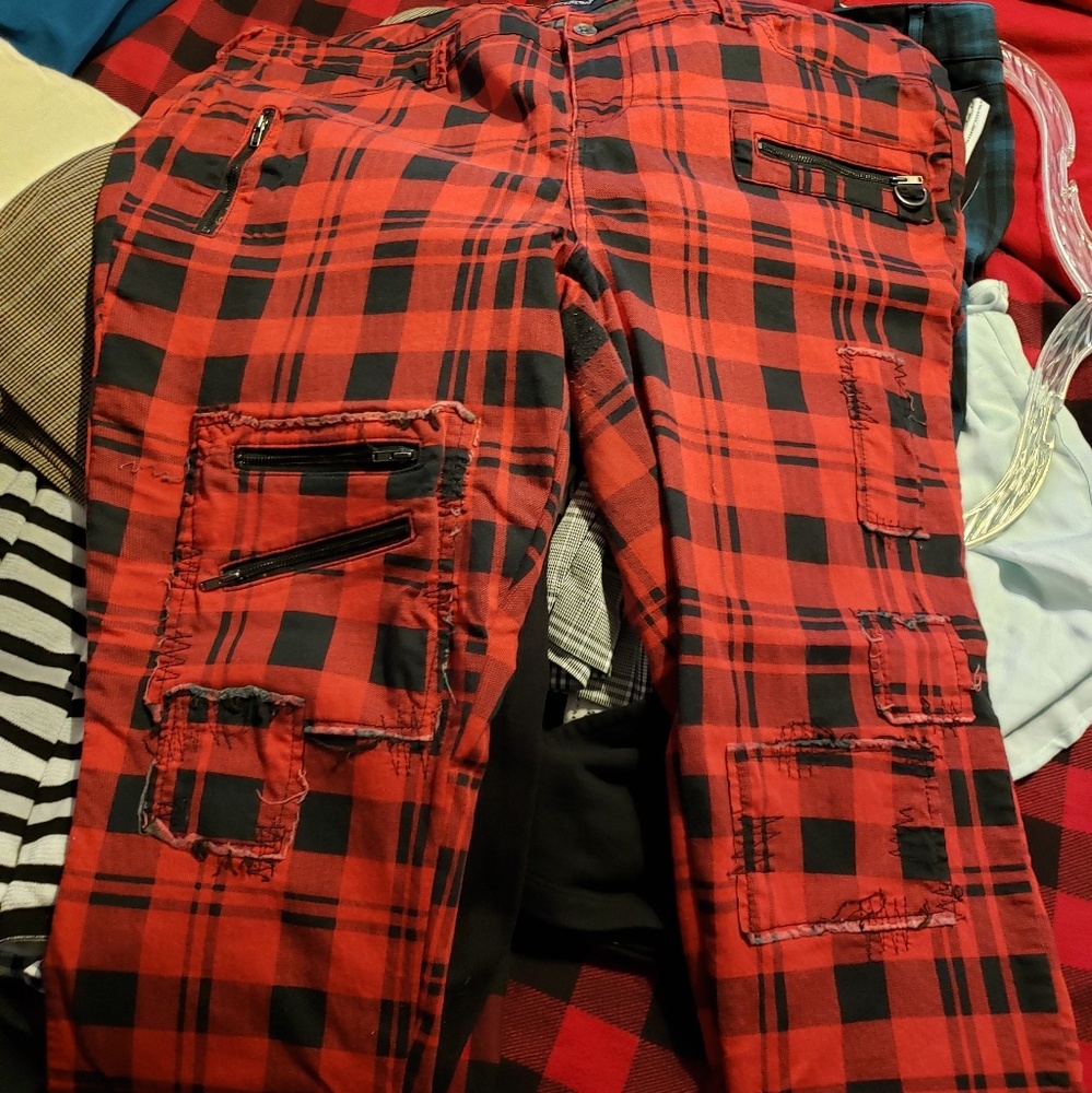 Red/black checkered pants